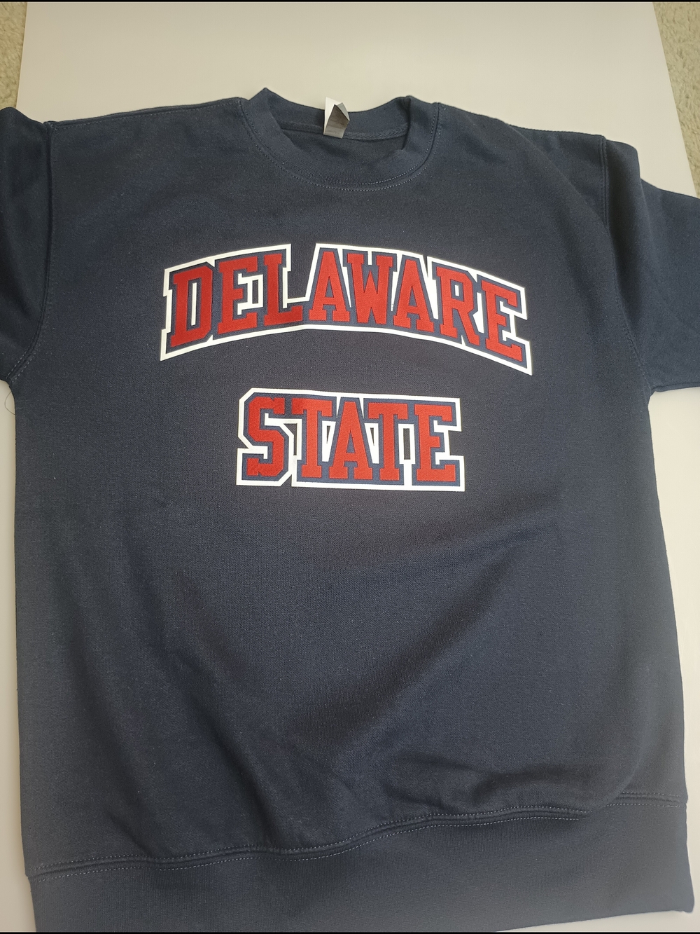 Delaware State University Navy Sweatshirt Size S Cotton Heritage